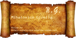Mihalovics Gizella névjegykártya
